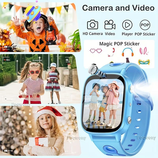 Waterproof Smart Watch for Kids 3-12 Years Old Boys Toys with 26 Games, Video Camera, Pedometer, Music Player, Alarm Clock, Flashlight, HD Touchscreen Toddler Watches Girls Birthdays Gifts