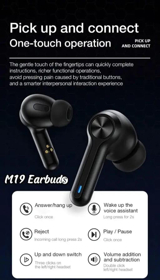 TWS Earbuds, in-Ear v5.1 Bluetooth, IPX7 Waterproof & 120 hrs Playtime with LED Display and Noise Cancellation, Black Color and 2200 mAh Battery Bank