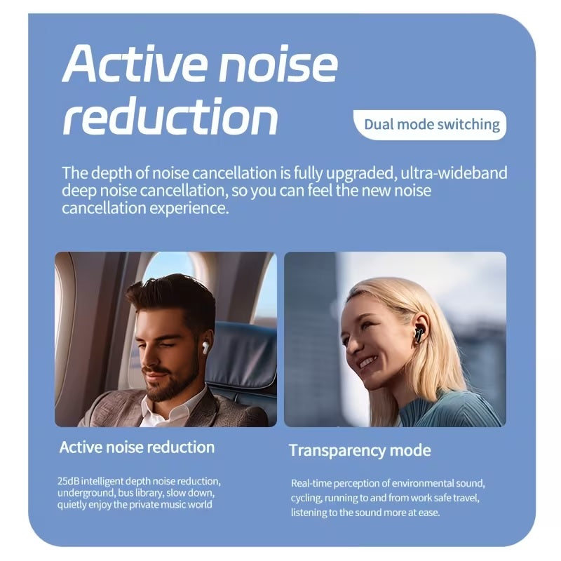 Active Noise-Cancelling Wireless Earbuds with Smart Display Case