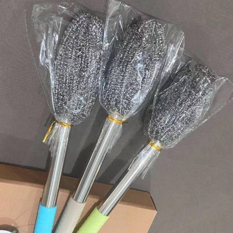 Long Handle Bottle Cleaning Brush – Stainless Steel Scrubber Pack of 2 (random color)