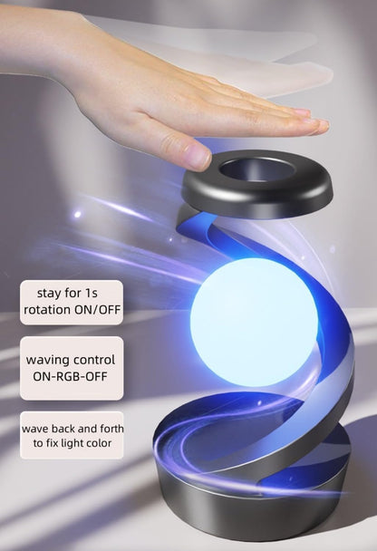 Rotating Suspension LED Table Lamp with Wireless Charger, Magnetic 360° Floating RGB Night Light, Creative Light for Bedroom/Living Room/Party/Birthday Gift