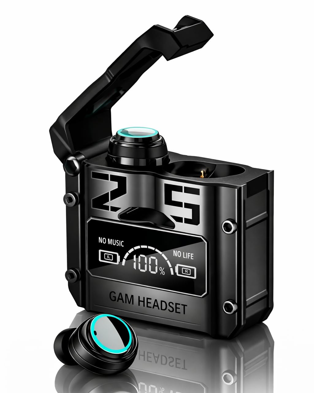 Ear Buds Wireless Bluetooth Earbuds, Waterproof HiFi TWS True Earphones Blue Tooth Earbuds Noise Cancelling Gaming Headset with Microphone (Black)
