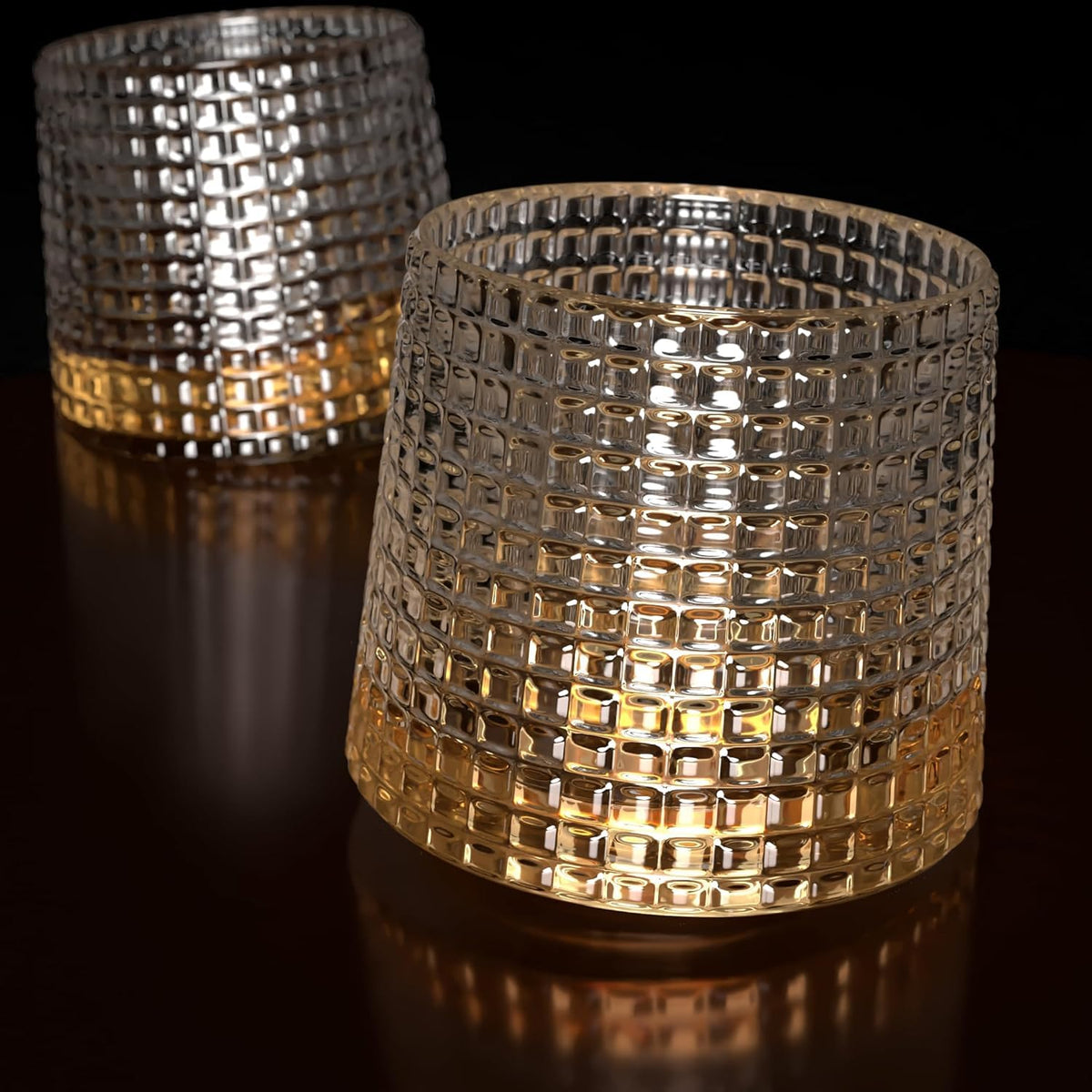 Whiskey Glass Set of 6 Pcs with Rotable Bottom Spinning Glasses 170 ml Crystal Glass Bar Glass for Drinking Bourbon, Whisky, Scotch, Cocktails, Cognac(Diamond)