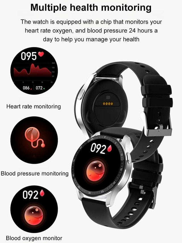 Smart Watch With Earbuds,2 In 1 Build-In TWS Wireless Bt5.0 Earphone Fitness Sports Health Monitor