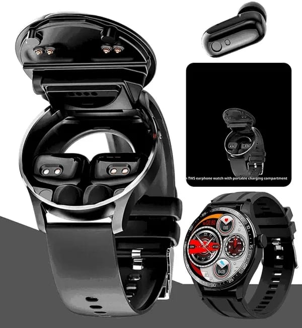 Smart Watch With Earbuds,2 In 1 Build-In TWS Wireless Bt5.0 Earphone Fitness Sports Health Monitor