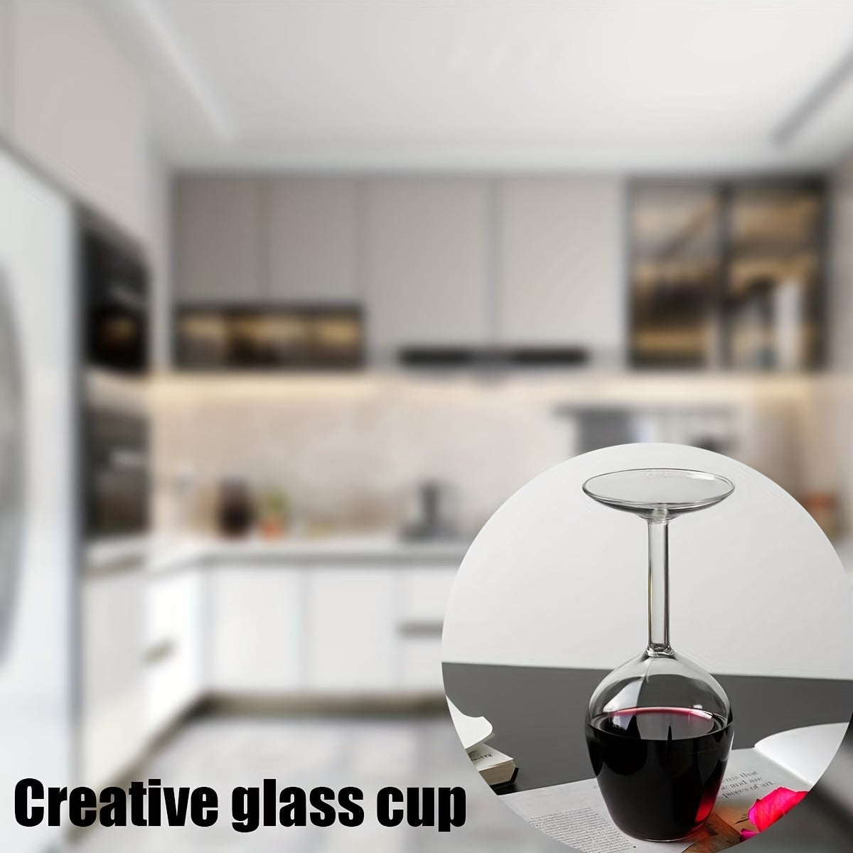 2X Long Stem Upside Down Wine Glass Funky Stemmed Wine Glasses Upside Down Long Stem Wine Glasses(6 Pics)